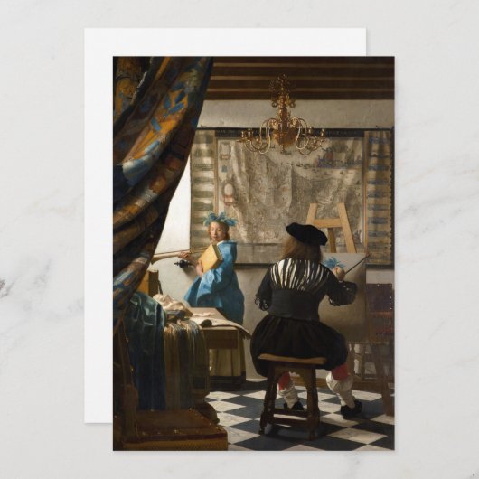 Johannes Vermeer - Die Allegorie des Malens Dankeskarte (Vorne/Hinten)
