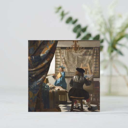 Johannes Vermeer - Die Allegorie des Malens Einladung (Stehend Vorderseite)