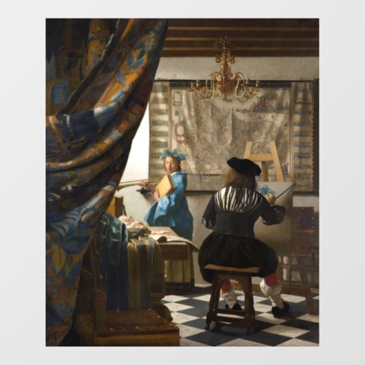 Johannes Vermeer - Die Allegorie des Malens Fensteraufkleber (Blatt)
