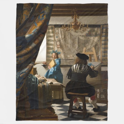 Johannes Vermeer - Die Allegorie des Malens Fleecedecke (Vorderseite)