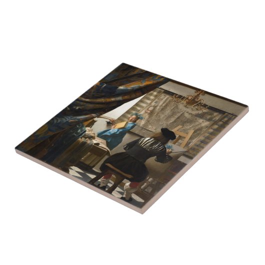Johannes Vermeer - Die Allegorie des Malens Fliese (Seite)