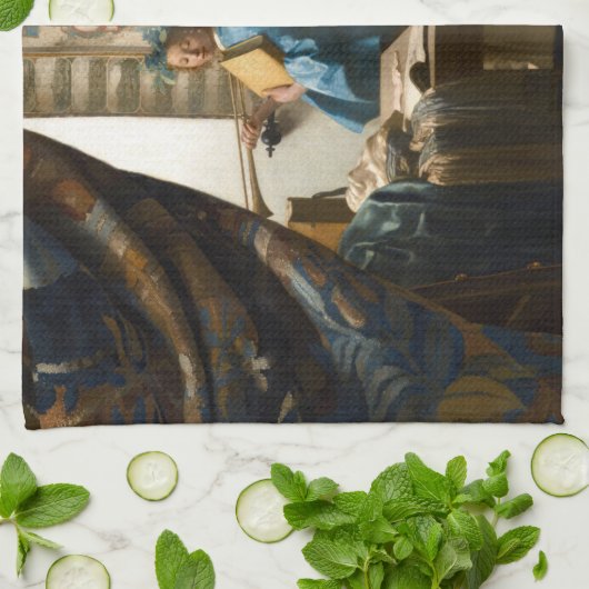 Johannes Vermeer - Die Allegorie des Malens Geschirrtuch (Gefaltet)