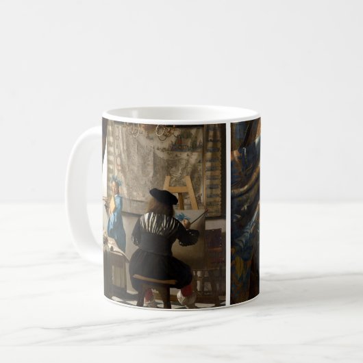 Johannes Vermeer - Die Allegorie des Malens Kaffeetasse (Vorderseite Links)