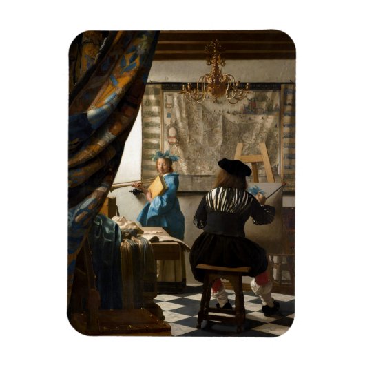 Johannes Vermeer - Die Allegorie des Malens Magnet (Vertikal)