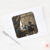 Johannes Vermeer - Die Allegorie des Malens Quadratischer Aufkleber (Umschlag)