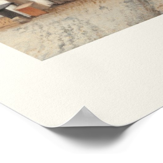 Johannes Vermeer Die Architektur der kleinen Straß Poster (Ecke)