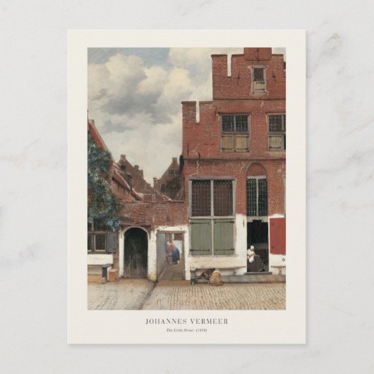 Johannes Vermeer Die Architektur der kleinen Straß Postkarte (Vorderseite)