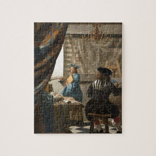 Johannes Vermeer - die Kunst der Malerei Puzzle (Vertikal)