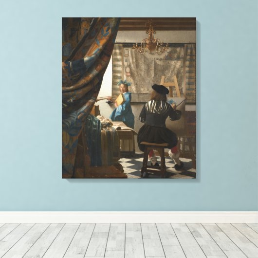 Johannes Vermeer, die Kunst des Malens Leinwanddruck (Insitu (Holzboden))