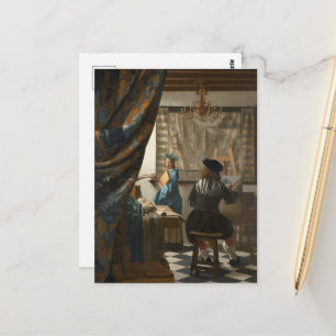 Johannes Vermeer, die Kunst des Malens Postkarte