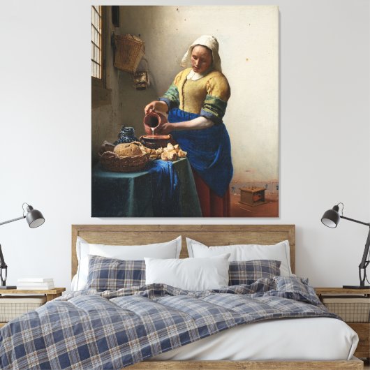 JOHANNES VERMEER - Die Milchmädchen 1658 Leinwanddruck (Insitu (Schlafzimmer))