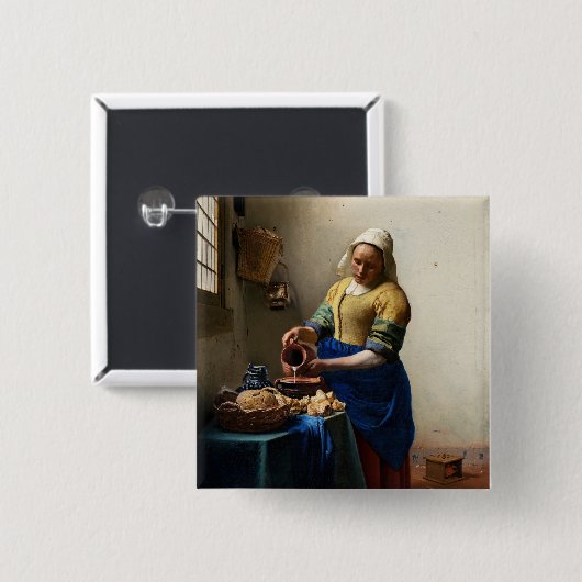Johannes Vermeer - Die Milchmädchen Button (Vorne & Hinten)
