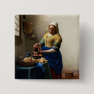 Johannes Vermeer - Die Milchmädchen Button