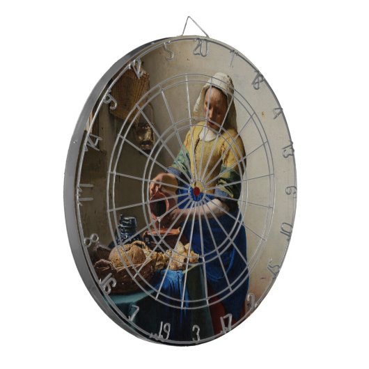 Johannes Vermeer - Die Milchmädchen Dartscheibe (Vorderseite Links)