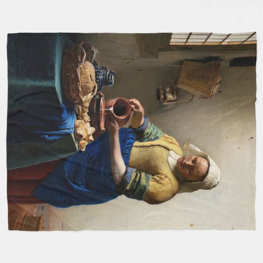 Johannes Vermeer - Die Milchmädchen Fleecedecke (Vorderseite (Horizontal))