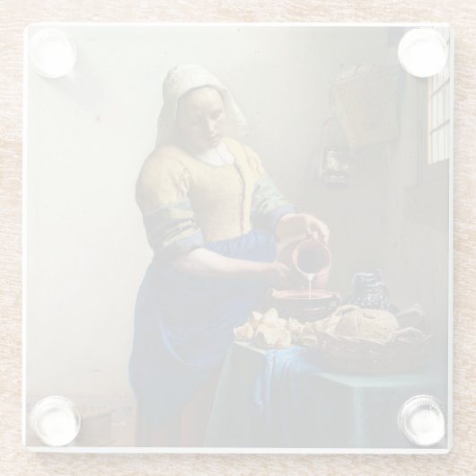 Johannes Vermeer - Die Milchmädchen Glasuntersetzer (Rückseite)