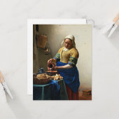 Johannes Vermeer, die Milchmädchen Karte (Vorderseite/Rückseite Beispiel)
