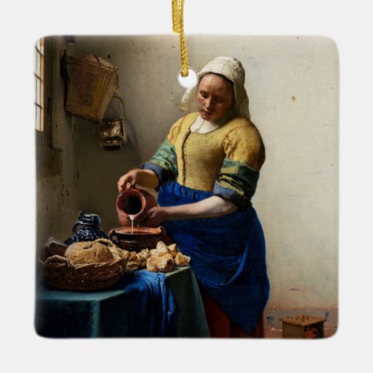 Johannes Vermeer - Die Milchmädchen Keramikornament (Vorderseite)