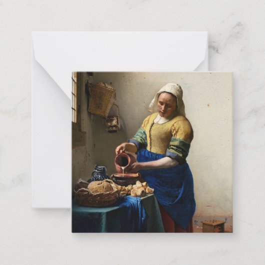 Johannes Vermeer - Die Milchmädchen Mitteilungskarte (Vorderseite)