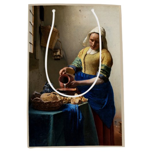 Johannes Vermeer - Die Milchmädchen Mittlere Geschenktüte (Vorderseite)