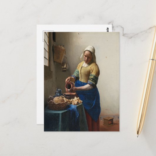 Johannes Vermeer, die Milchmädchen Postkarte (Vorderseite/Rückseite Beispiel)