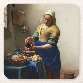 Johannes Vermeer - Die Milchmädchen Rechteckiger Pappuntersetzer