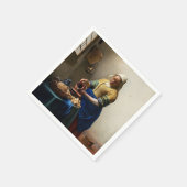 Johannes Vermeer - Die Milchmädchen Serviette (Ecke)