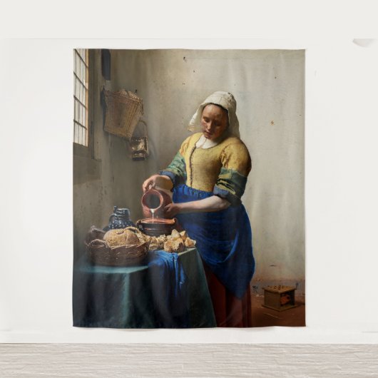 Johannes Vermeer - Die Milchmädchen Wandteppich (Vorderseite)