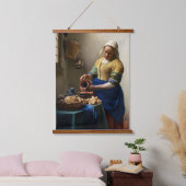 Johannes Vermeer - Die Milchmädchen Wandteppich Mit Holzrahmen (Schlafzimmer)