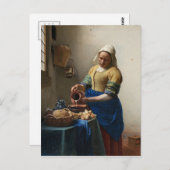 Johannes Vermeer - Die Milchmädchenpostkarte Postkarte (Vorne/Hinten)
