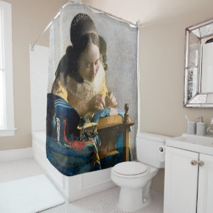 Johannes Vermeer - Die Spitzenklöpplerin Duschvorhang