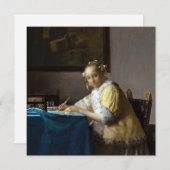 Johannes Vermeer - Eine Lady, die einen Brief schr Einladung (Vorne/Hinten)