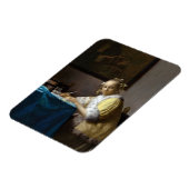 Johannes Vermeer - Eine Lady, die einen Brief schr Magnet (Linke Seite)