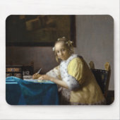 Johannes Vermeer - Eine Lady, die einen Brief schr Mousepad (Vorne)