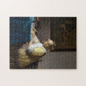 Johannes Vermeer - Eine Lady, die einen Brief schr Puzzle (Horizontal)