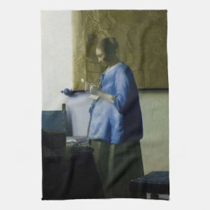 Johannes Vermeer - Frau in Blau, einen Brief lesen Geschirrtuch