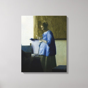 Johannes Vermeer - Frau in Blau, einen Brief lesen Leinwanddruck