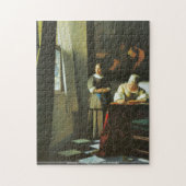 Johannes Vermeer - Frau mit Boten Puzzle (Vertikal)