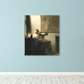 Johannes Vermeer Frau mit Lute Leinwanddruck (Insitu (Holzboden))