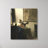 Johannes Vermeer Frau mit Lute Leinwanddruck (Vorderseite)