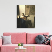 Johannes Vermeer Frau mit Lute Leinwanddruck (Insitu (Wohnzimmer))