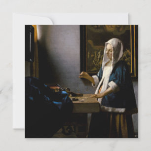 Johannes Vermeer - Frau mit Waage Dankeskarte