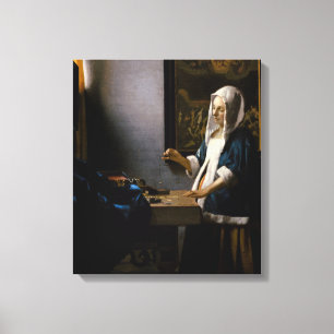 Johannes Vermeer - Frau mit Waage Leinwanddruck