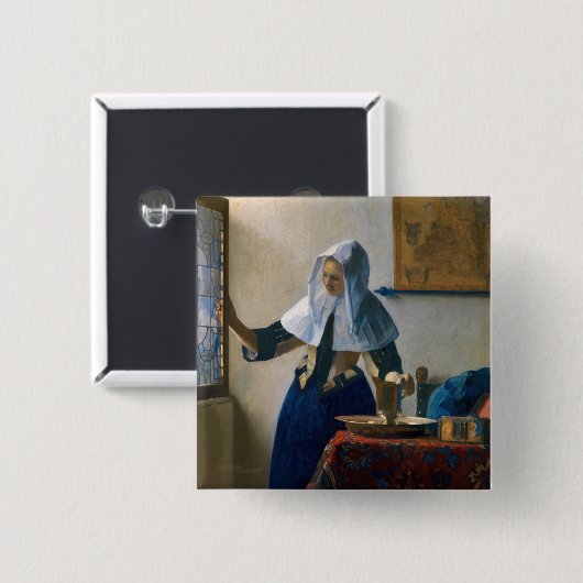 Johannes Vermeer - Frau mit Wasserpitcher Button (Vorne & Hinten)