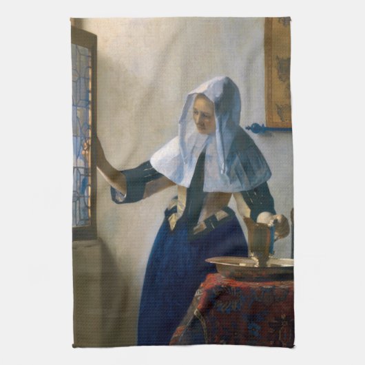 Johannes Vermeer - Frau mit Wasserpitcher Geschirrtuch (Vertikal)