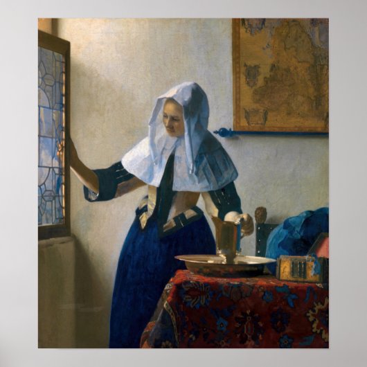 Johannes Vermeer - Frau mit Wasserpitcher Poster (Vorne)