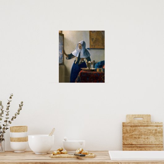Johannes Vermeer - Frau mit Wasserpitcher Poster (Küche)