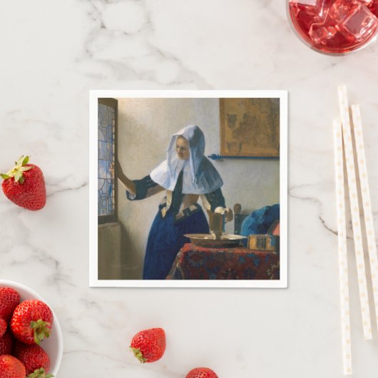 Johannes Vermeer - Frau mit Wasserpitcher Serviette (Beispiel)