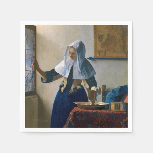 Johannes Vermeer - Frau mit Wasserpitcher Serviette (Vorderseite)