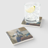 Johannes Vermeer - Frau mit Wasserpitcher Steinuntersetzer (Seitenansicht)